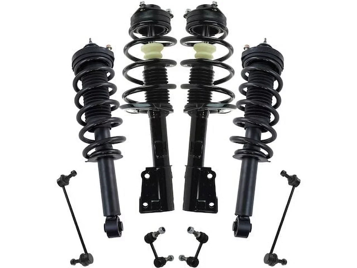 Front and Rear Strut Coil Spring and Sway Bar Link Kit - 8 Piece - Compatible with 2009 - 2018 Dodge Journey 3.5L 3.6L V6 2010 2011 2012 2013 2014 2015 2016 2017