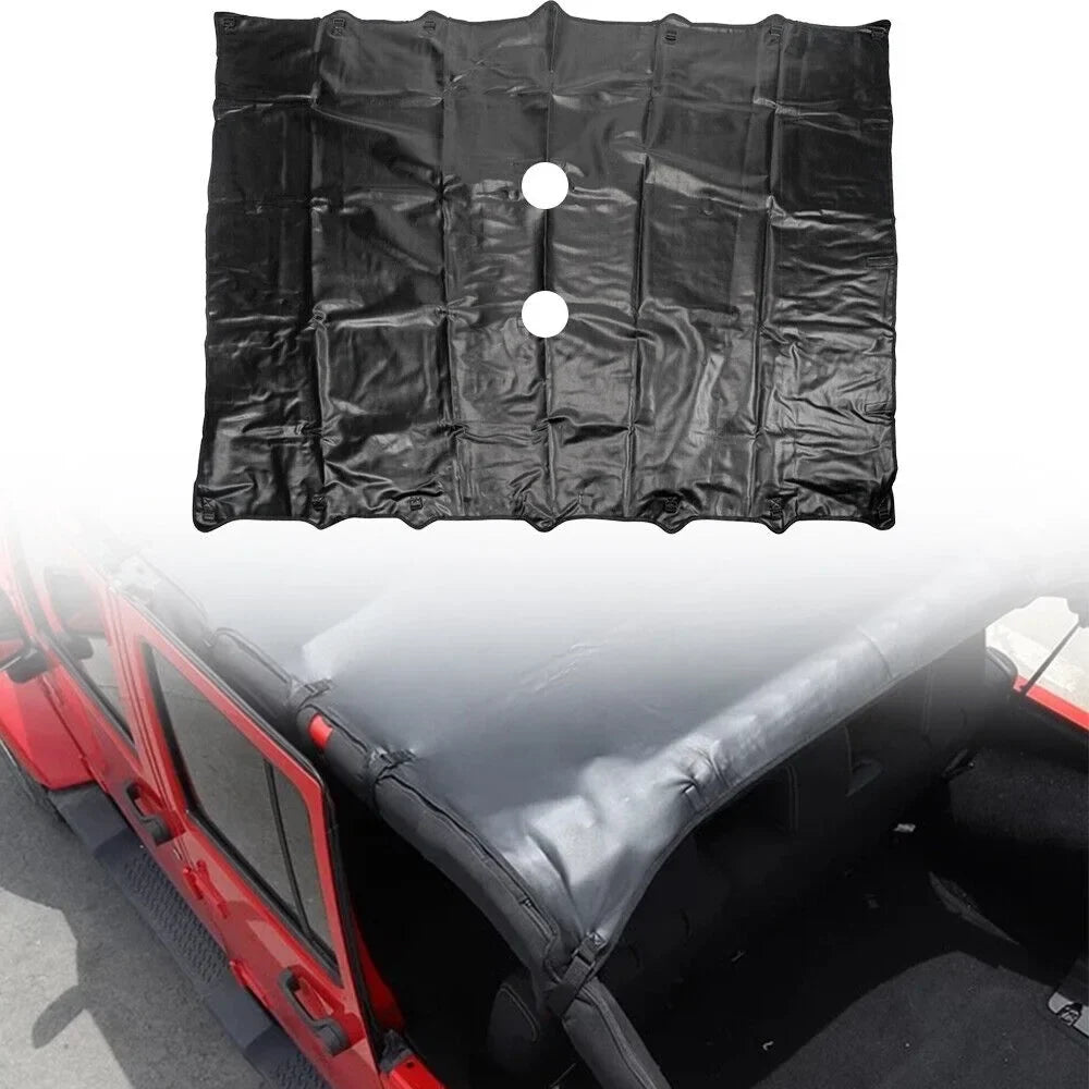 KingFurt Leather Top Sunshade Protection, Black, Jeep Wrangler JK/JKU 2007-2018, Durable & Easy to Install