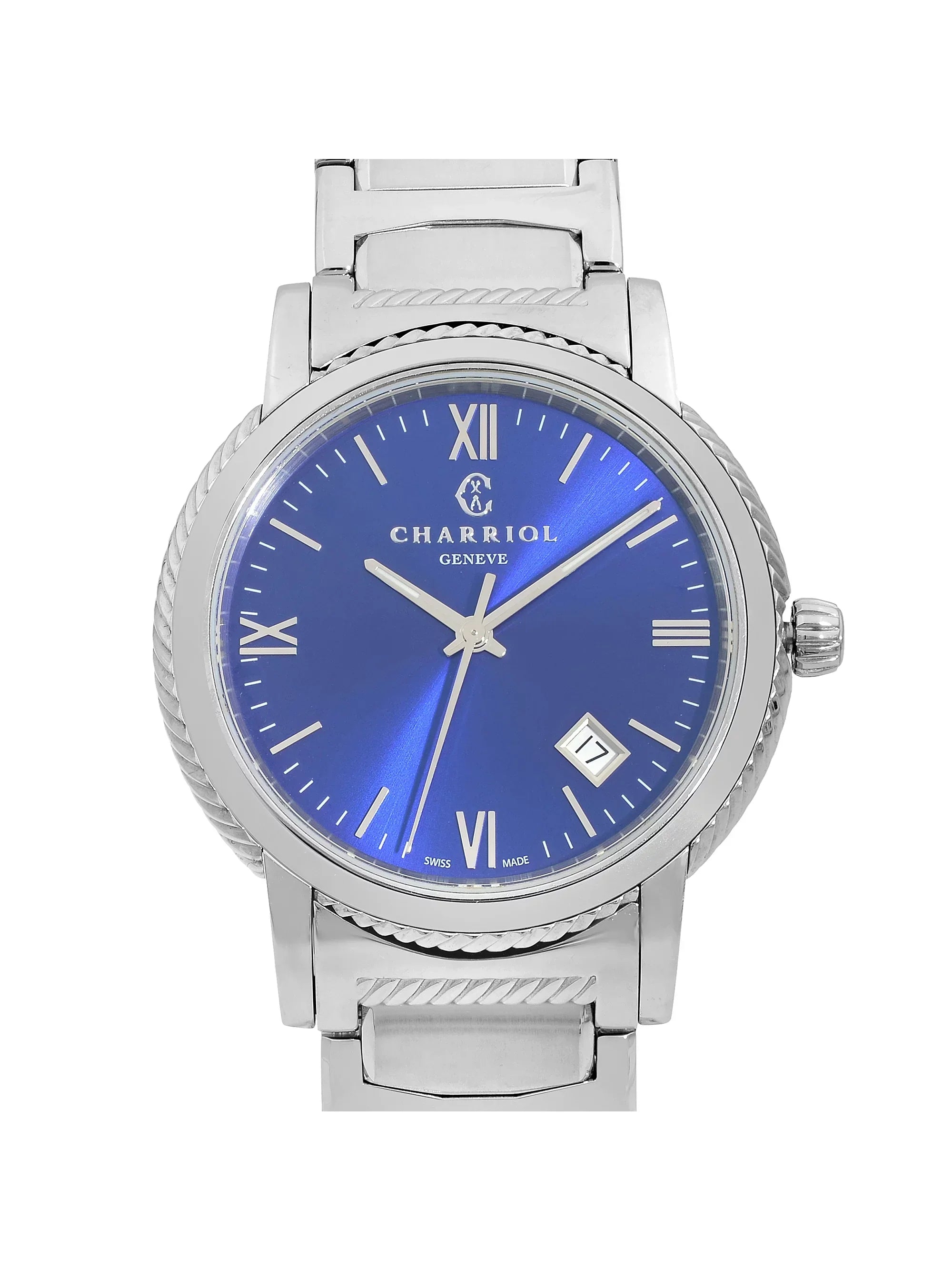 Charriol Parisii 40mm Stainless Steel Blue Dial Quartz Mens Watch P40S2.930.002
