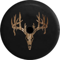 2018 2019 Wrangler JL Backup Camera Deer Antlers Skull Hunting Dark Ghost Skulls Spare Tire Cover for Jeep RV 32 Inch