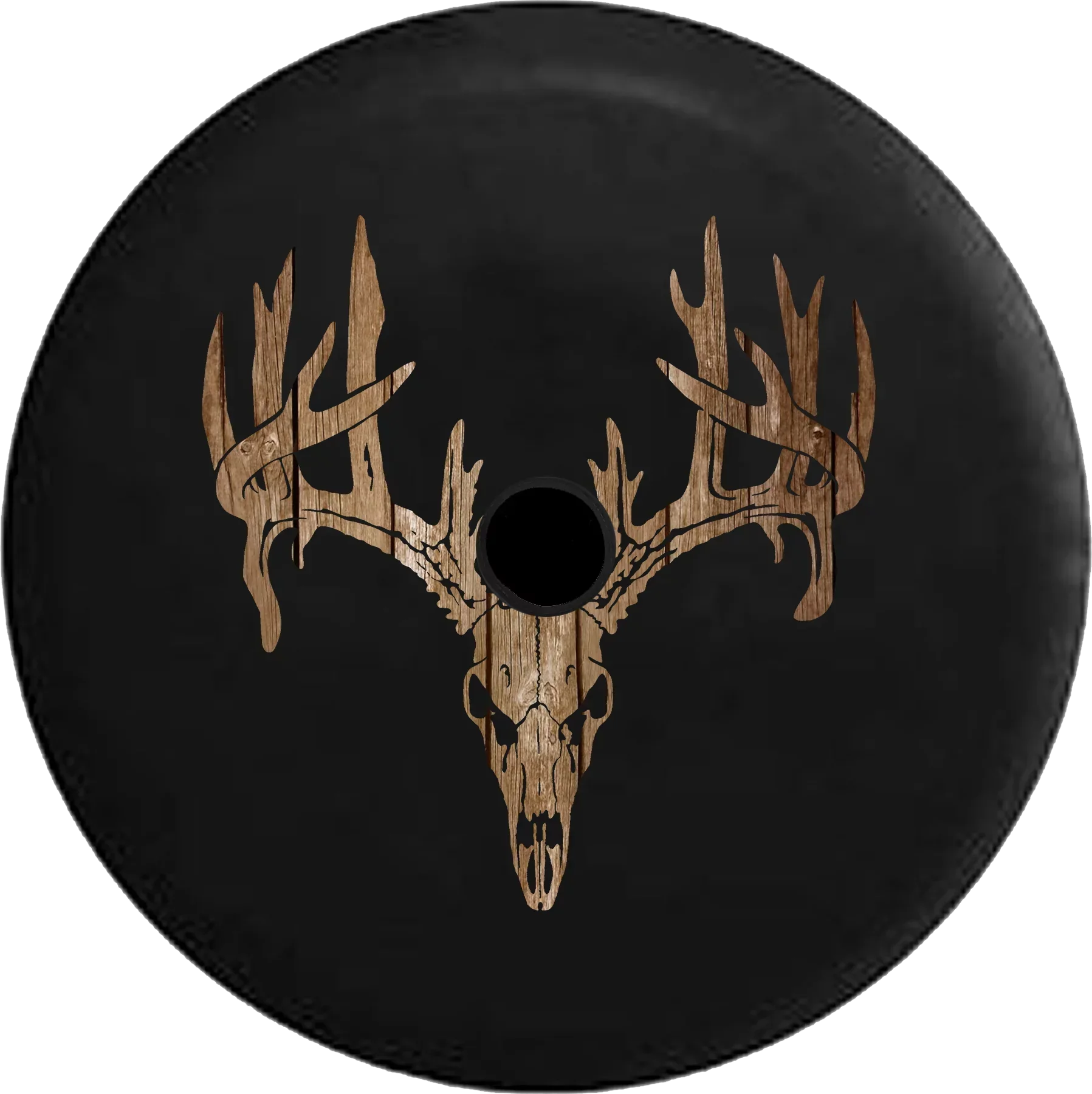 2018 2019 Wrangler JL Backup Camera Deer Antlers Skull Hunting Dark Ghost Skulls Spare Tire Cover for Jeep RV 32 Inch