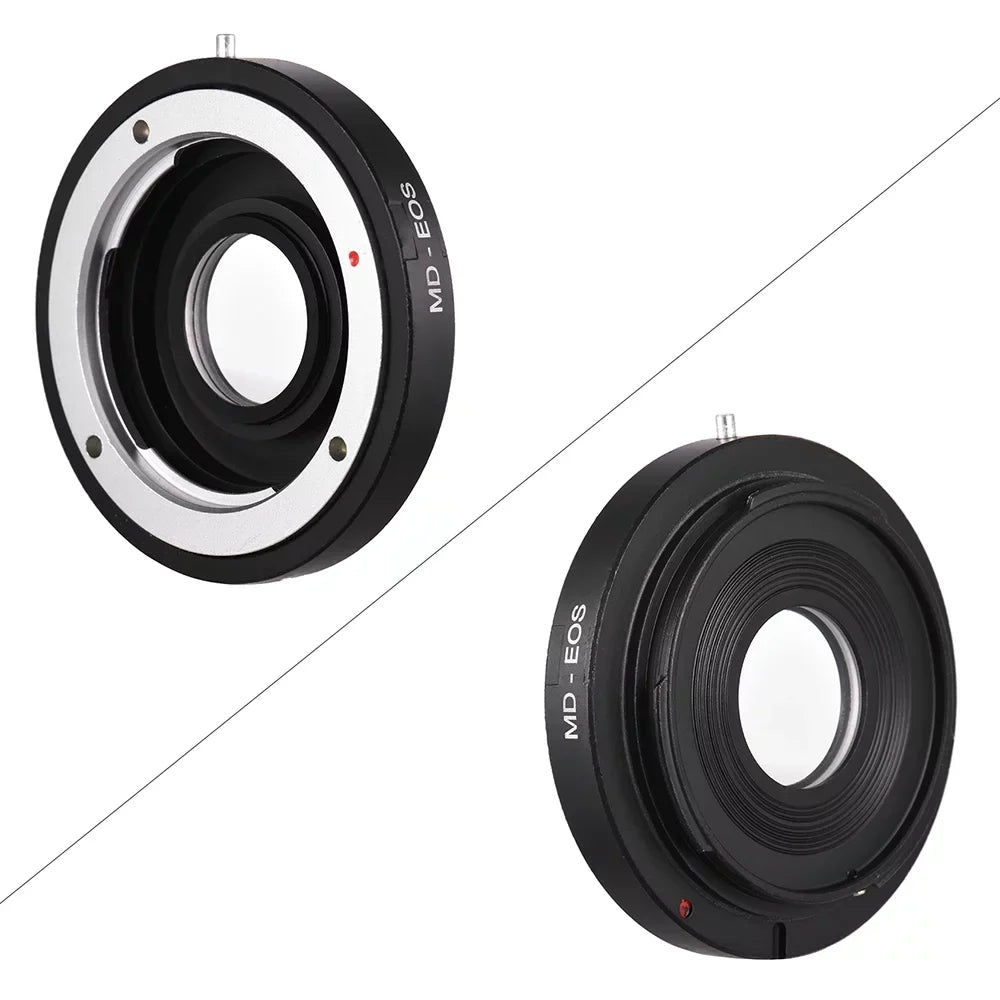 MD- Lens Mount Adapter Ring with Corrective Lens for Minolta MD Lens to Fit for Canon EF Camera Focus Infinity