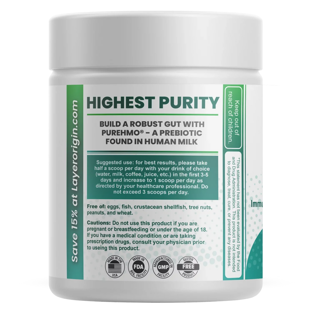 PureHMO Human Milk Oligosaccharide Powder - Bioidentical 2'-Fucosyllactose - 1950 mg - 45 Servings