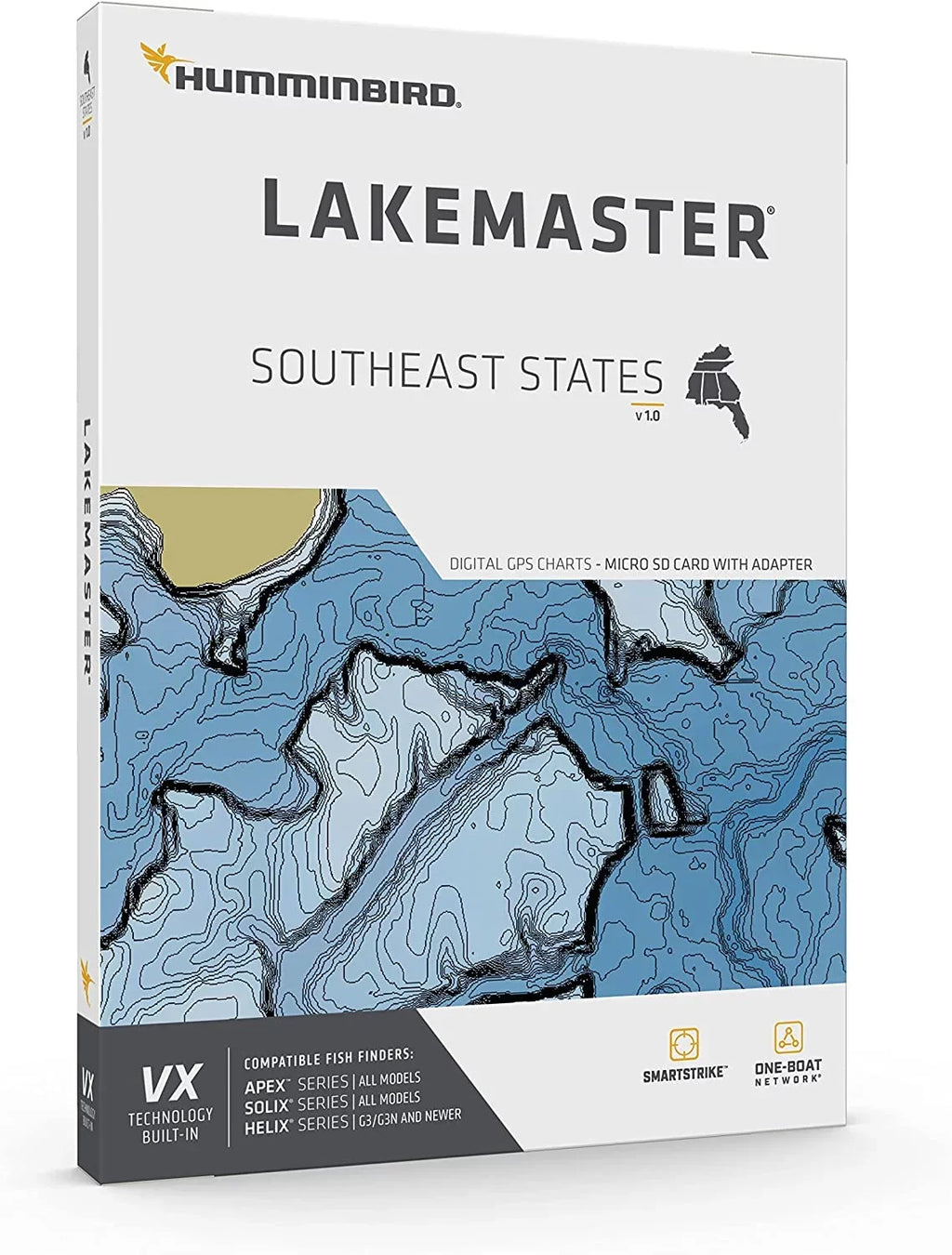 Humminbird LakeMaster Southeast States V1 One Boat Network VX Technology