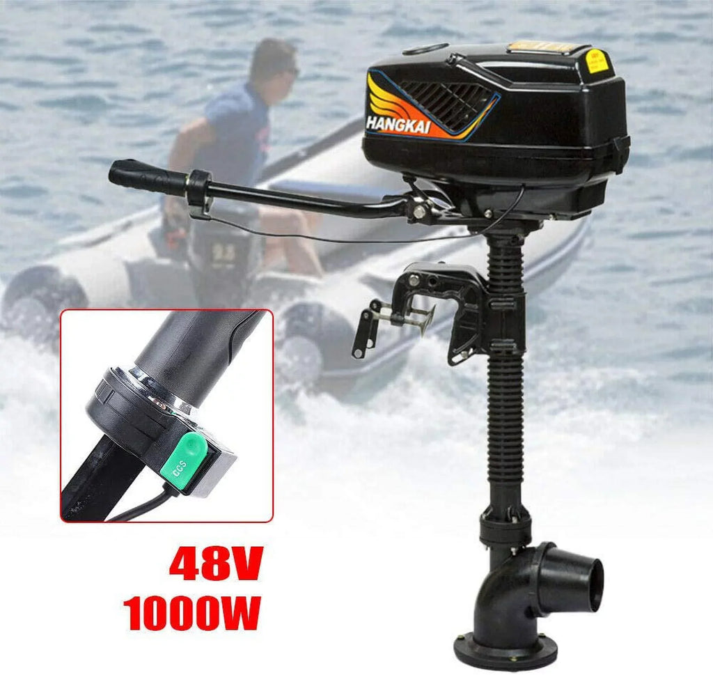 MONIPA 4HP 48V 1000W Electric Outboard Motor Inflatable Fishing Boat Engine Jet Pump Outboard Motor Rubber Tiller Control Brushless Outboard Motor
