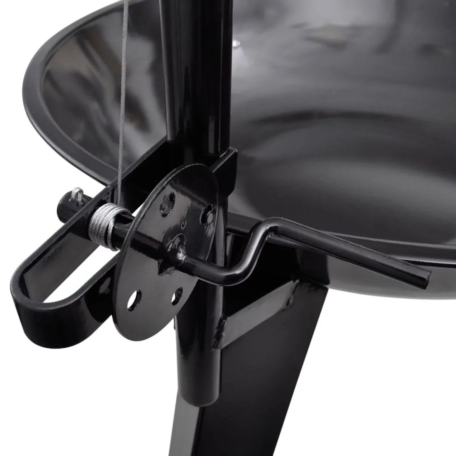 Dcenta Charcoal BBQ Stand with Hanging Round Grill Plate Steel Barbecue Stand for Camping Cooking, Grilling, Smoking, Picnic, Hiking, Party, Garden, Patio 28.3 x 48.4 Inches (Diameter x H)