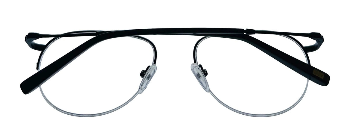 Jones New York Mens Matte Black Rimless Metal Eyewear Aviator Frame. J359. 53mm