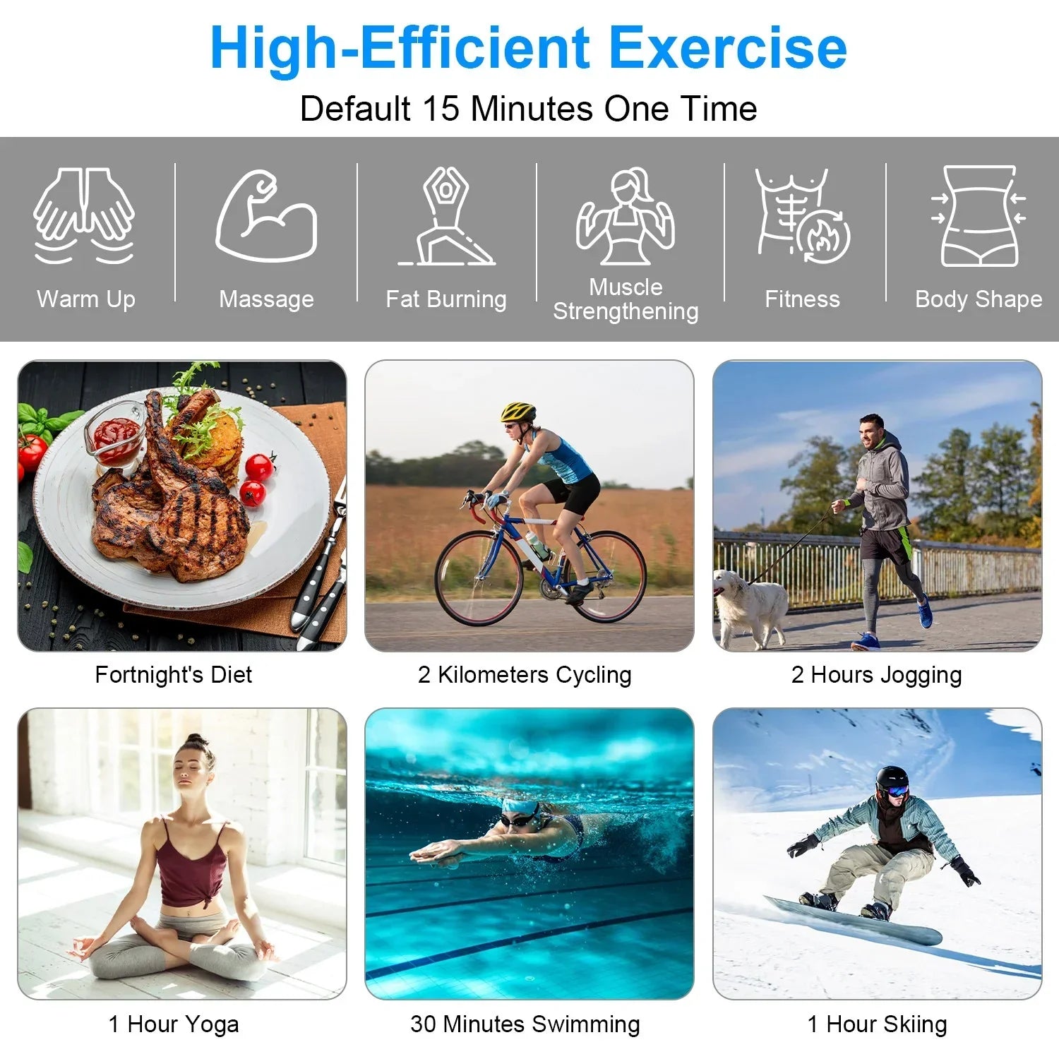 iMounTEK Muscle Stimulator Workout Equipment Abdominal Toning Belt ABS Training Fitness Equipment Waist Trimmer Belt, 6 Modes, 18 Intensity Levels, Home Office Equipment