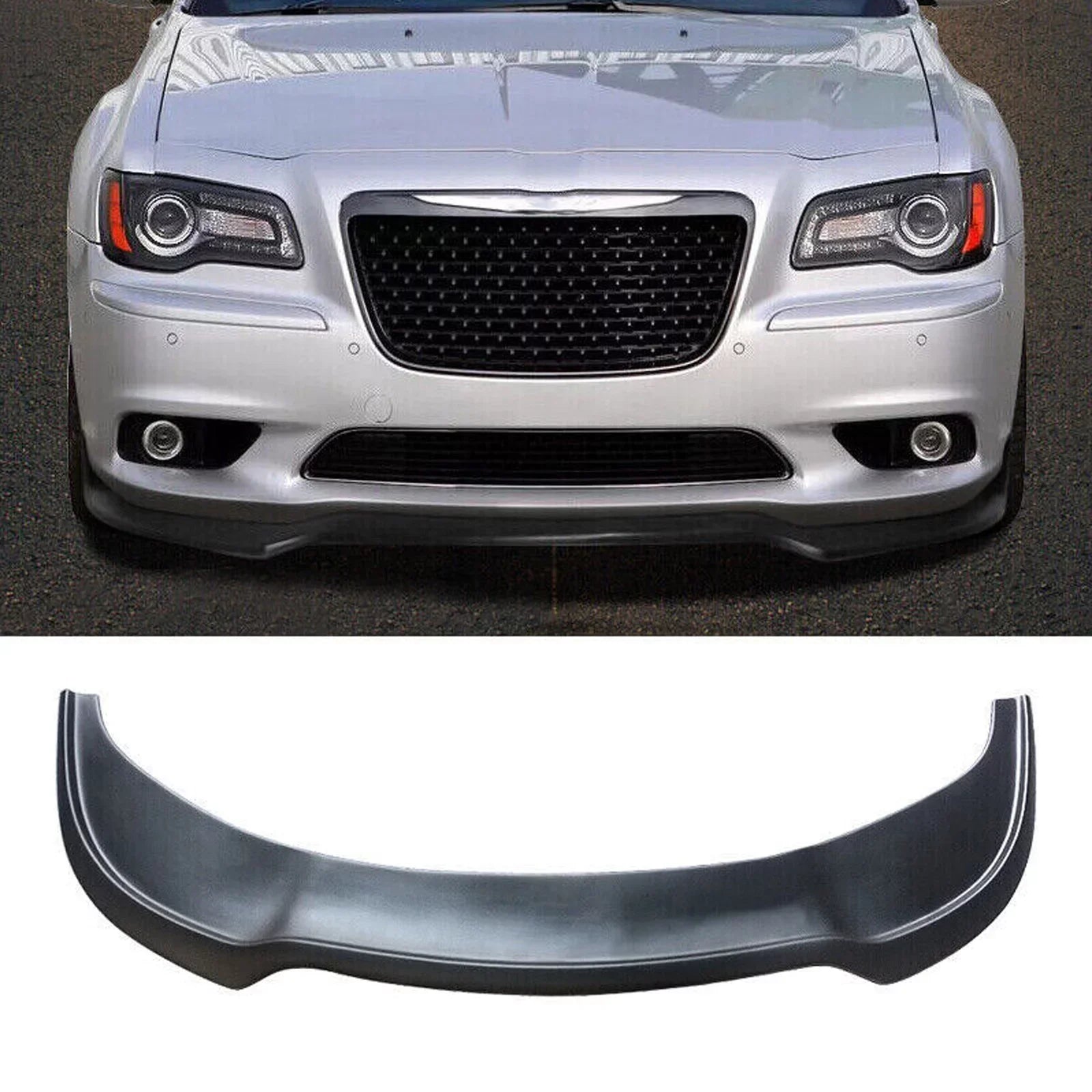 NINTE Front Bumper Lower Lip for 2015-2022 Chrysler 300 SRT Sedan Matte Black