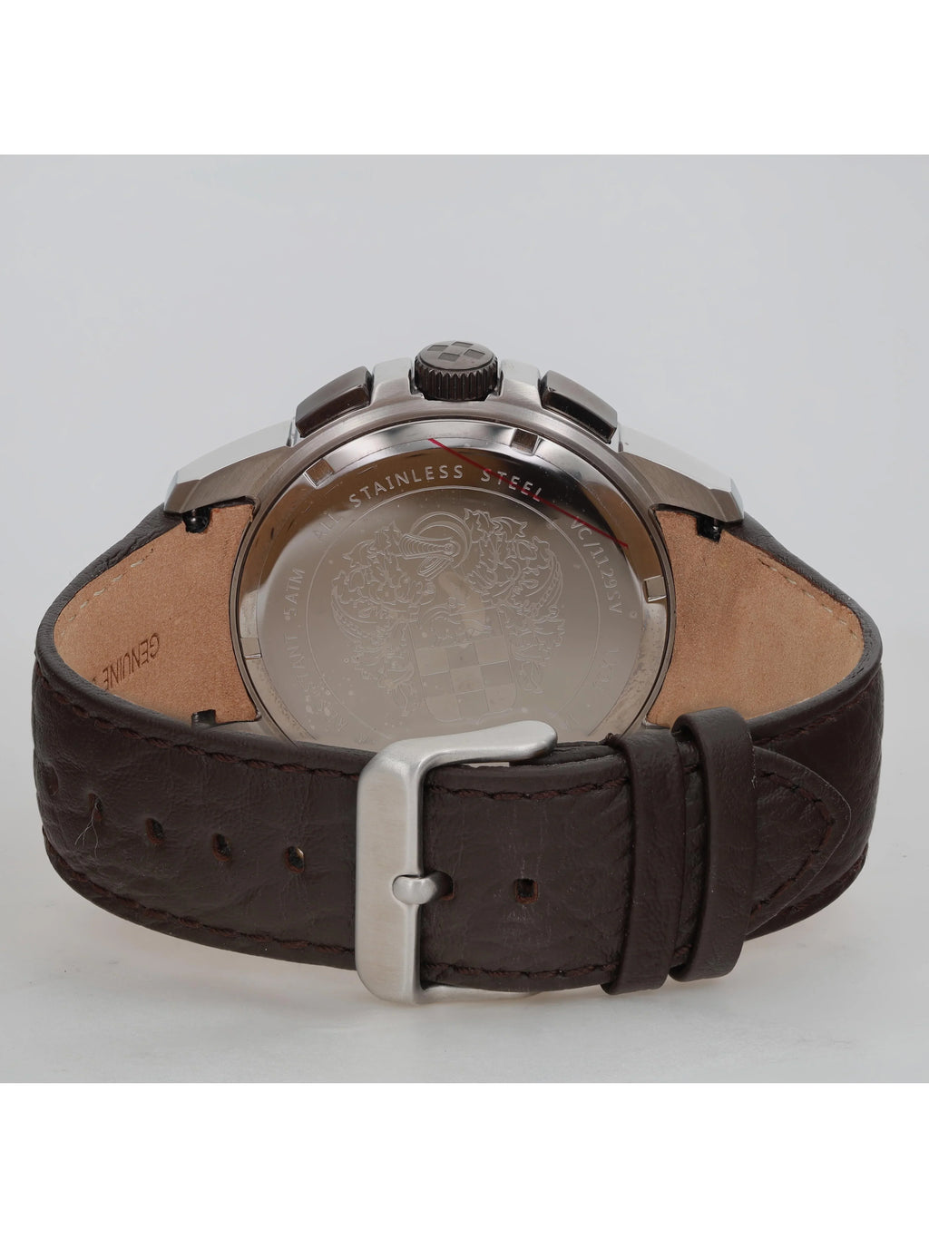 Pre-owned Vince Camuto Steel Quartz Gray Dial Mens Watch VC/1129DGSV (Like New)
