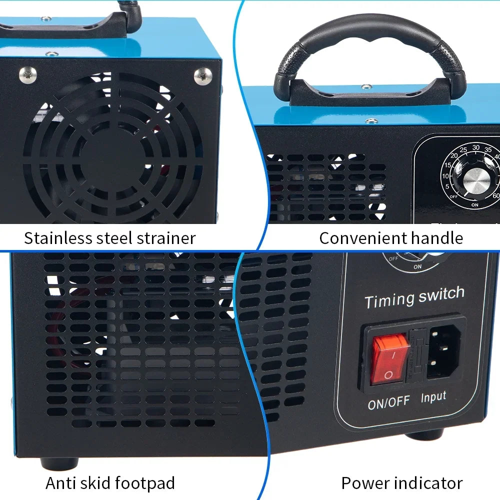 Kydely Room Ozone Machine Glossy Steel Finish 41dB - Eliminate Smoke, Dust & Pollutants with Powerful Ozone