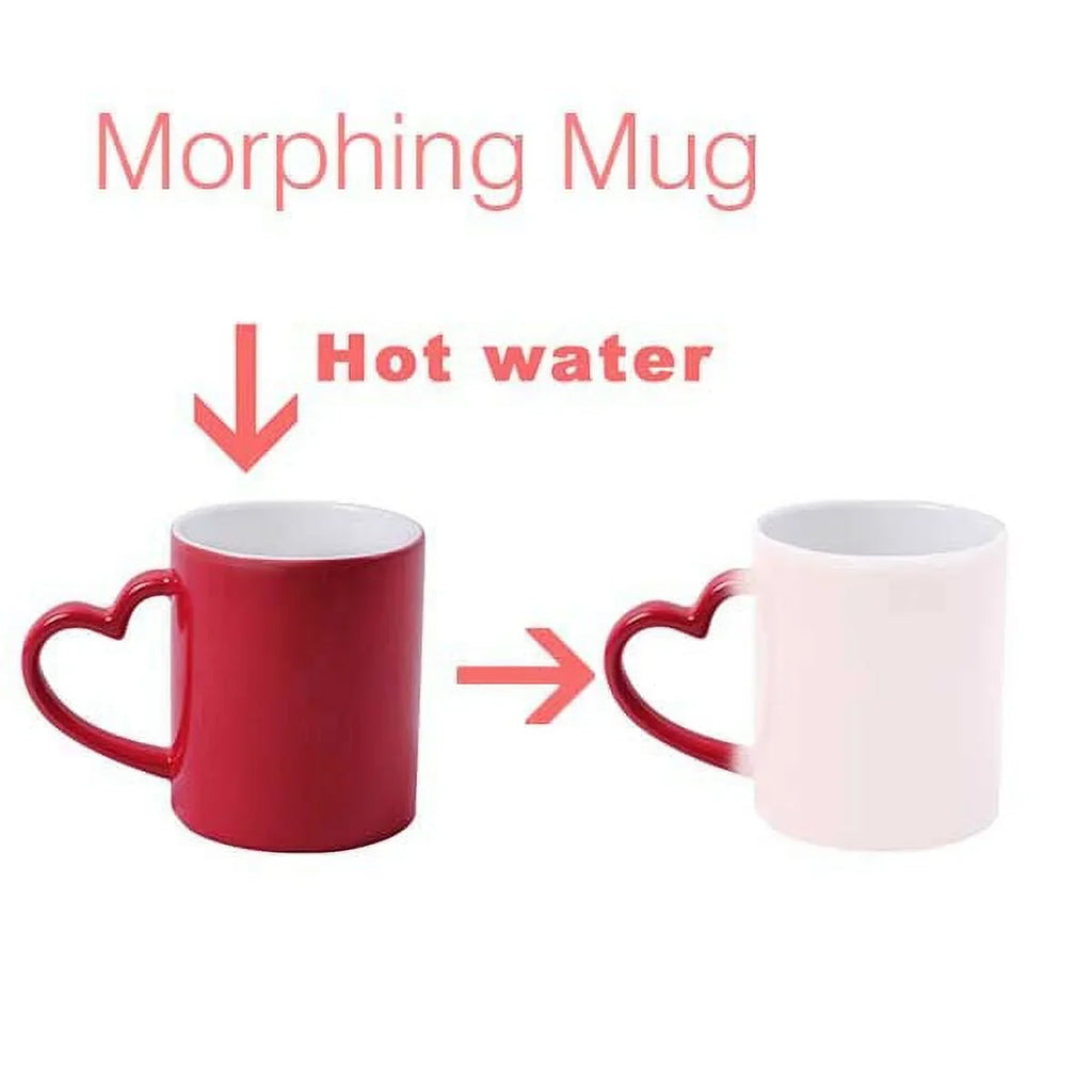 Yellow Scallop Marine Life Illustration Heat Sensitive Mug Red Color Changing Stoneware Cup