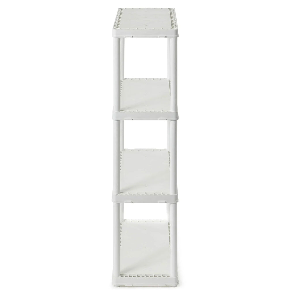 Gracious Living 4 Shelf Set Height Light Duty Storage Unit, White (2 Pack)