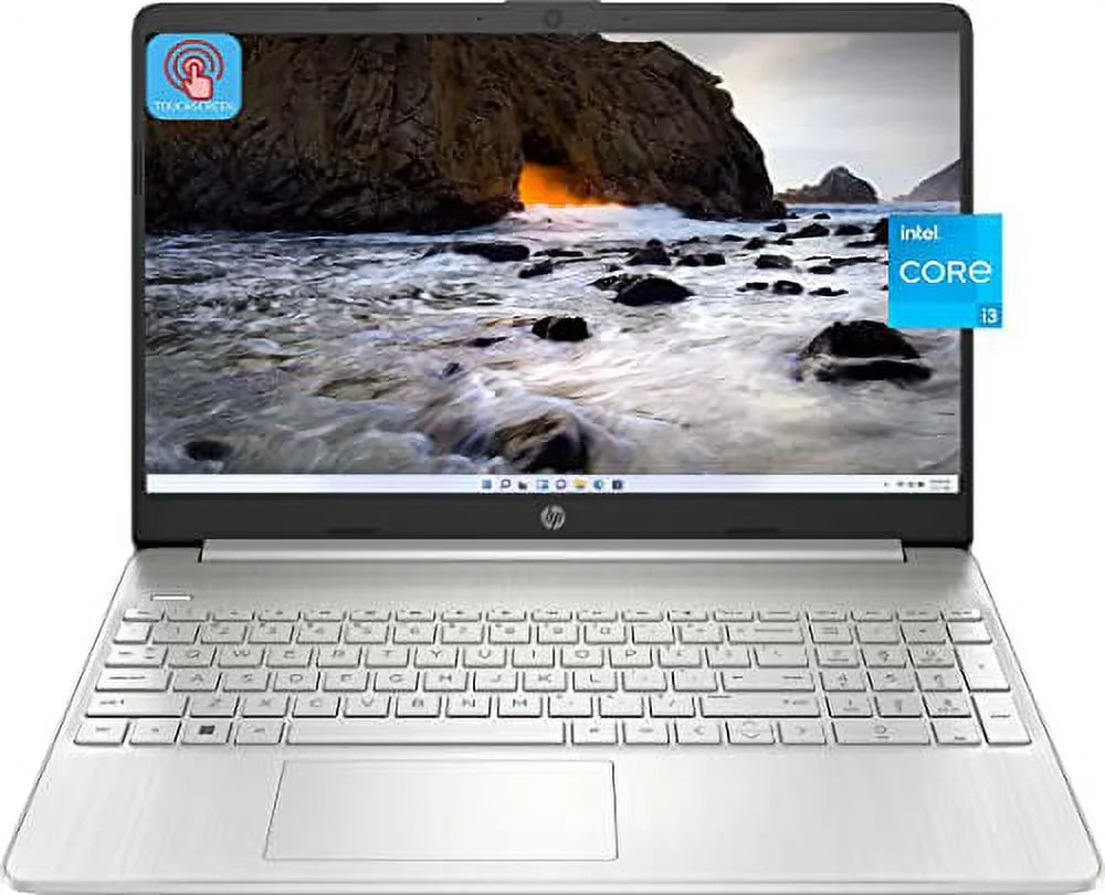 HP 2023 Newest Laptop, 15.6" Touchscreen Display, Intel Core i3-1115G4 Processor, 32GB RAM, 1TB SSD, Intel Iris Xe Graphics, Wi-Fi, Bluetooth, Webcam, Windows 11 Home in S Mode, Natural Silver