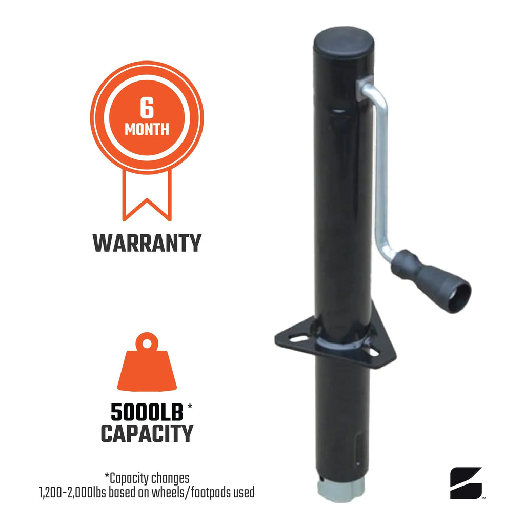 Bastion Distribution Side-Wind Trailer Jack - 5000lb Capacity A-Frame, 14 4/5" Travel, Powder Coated - Part Number BJ-5000SW-1