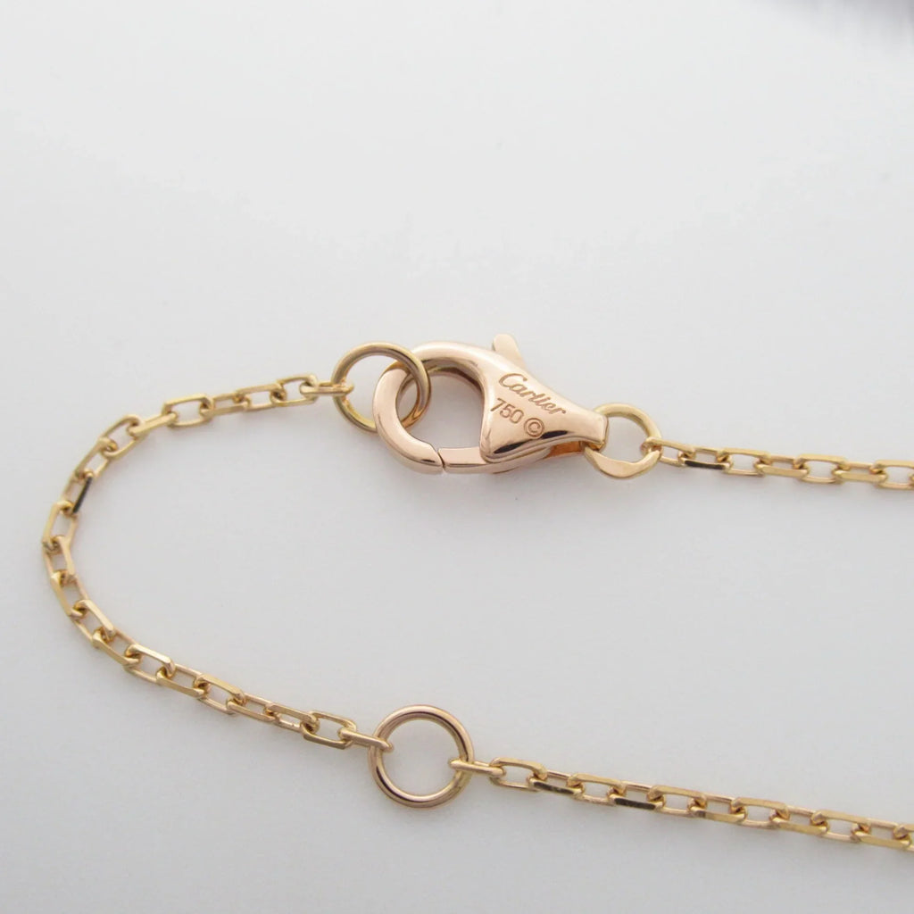 Pre-Owned CARTIER Logo double diamond Necklace Necklace Clear  K18PG(Rose Gold) Clear (Good)