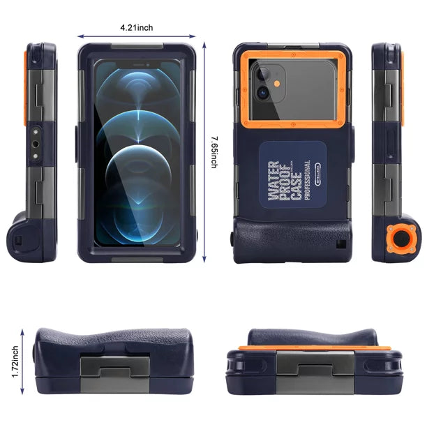 UrbanX Professional [15m/50ft] Swimming Diving Surfing Snorkeling Photo Video Waterproof Protective Case Underwater Housing for Meizu V8 Pro And all Phones Up to 6.9 Inch LCD with Lanyard