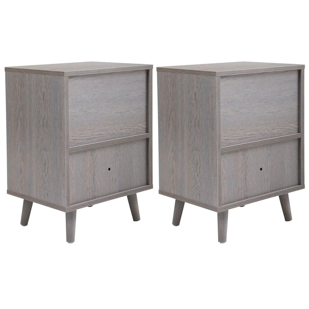 Walmeck ,With Drawer Of 2 Low 2 Low Bedside - Set Of 2 Bedside Table End Side Table Tables Table Set With And Drawer (2) Bedside Cabinet Room Cabinet Room Bedroom Compartment Sofa End Set With Low
