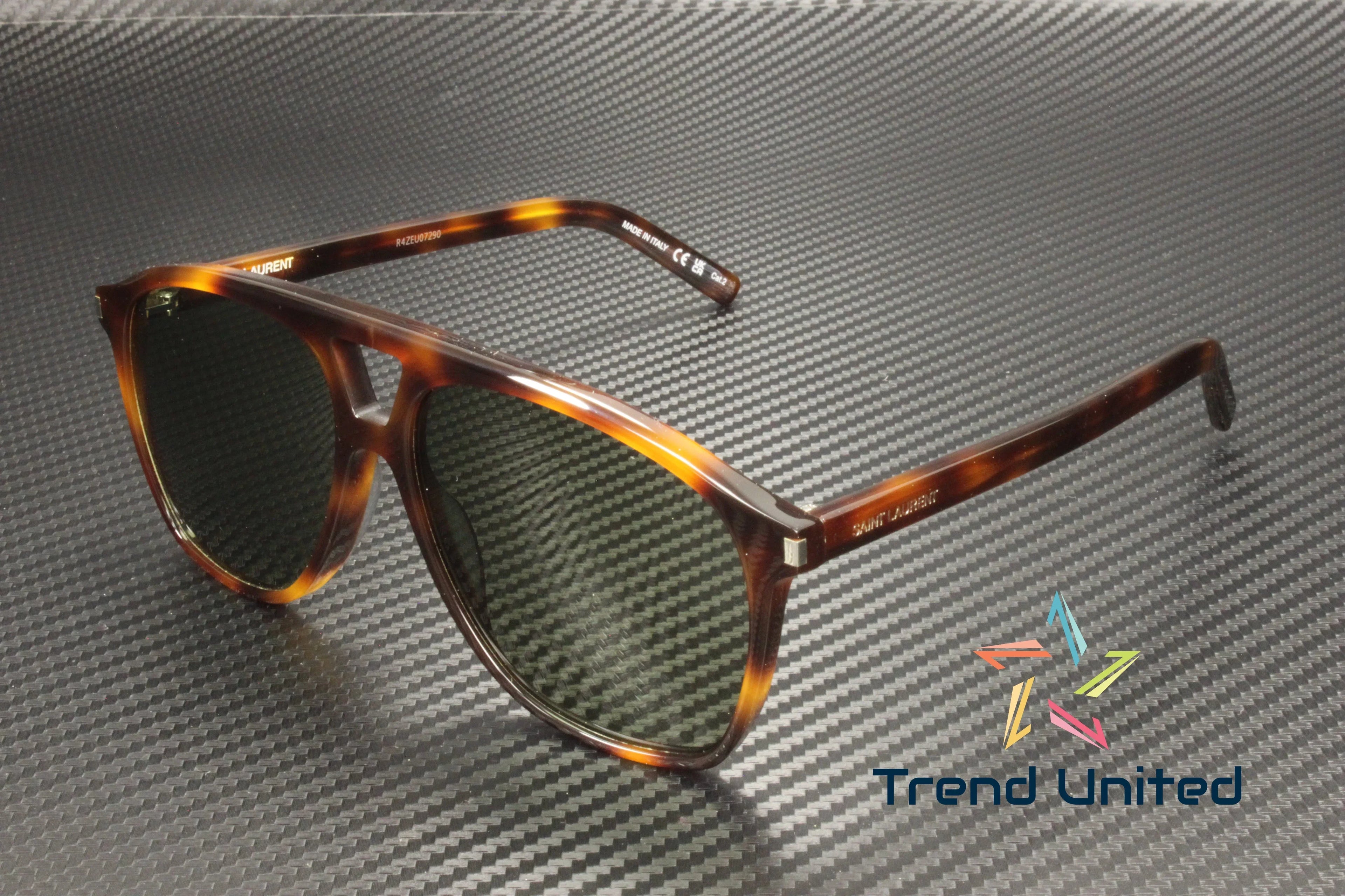 SAINT LAURENT SL 596 DUNE 002 Pilot Havana Green 58mm Women's Sunglasses