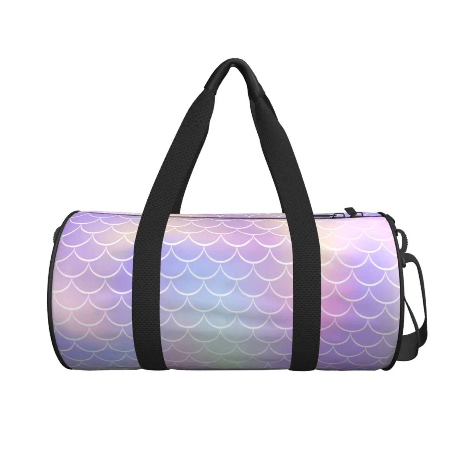Coaee Fish Scale1 Large Capacity Travel Luggage Bag Cylinder Gym Bag Waterproof Sports Bag with Pocket and Compartment
