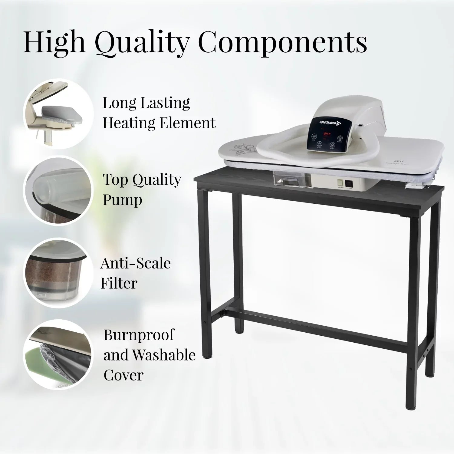 SpeedyPress Digital Steam Press 100HD | Premium Extra Large 40 Inch Iron Press Machine | Easy to Use Clothes Steamer With Multiple Steam and Temperature Settings