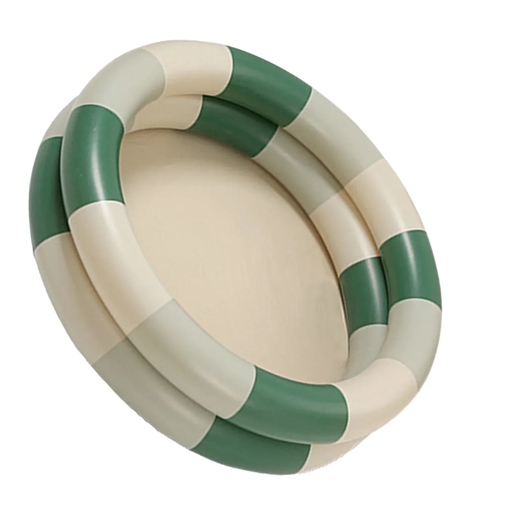 Buumin Inflatable Pool Baby Retro Blow Up Swimming Pool Family Cute Style Thickened Water Pool Green Stripe