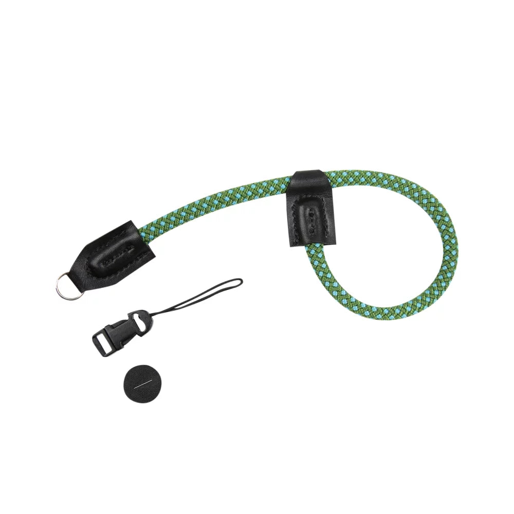 Foto&Tech Climbing Rope Camera Wrist Strap Quick Release Made in USA Compatible with Sony A6600 A6500 A6400 A6000 A6300 A6100 A5100 A5000,RX1 R,RX1 R II,RX10,RX10 II,RX10 III,RX10 IV (34cm,Green/Blue)