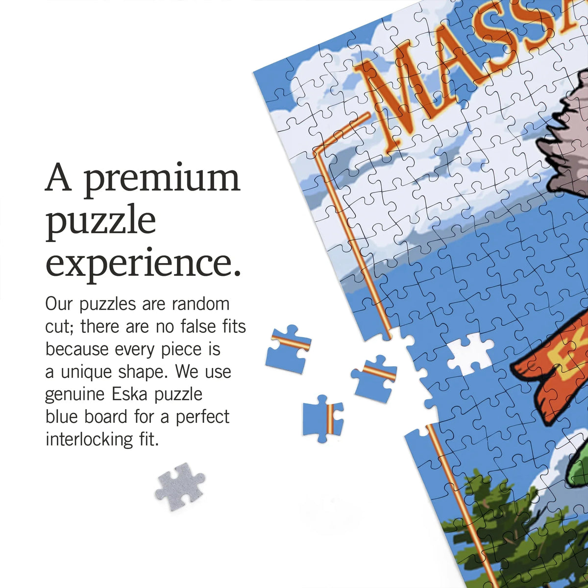 Lantern Press 1000 Piece Jigsaw Puzzle, North Shore, Massachusetts, Destinations Sign