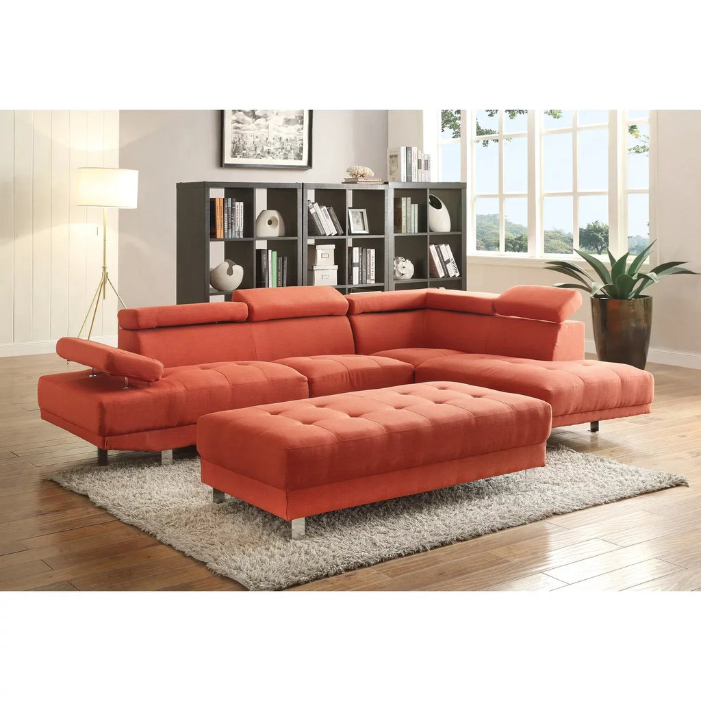 Homestock Contemporary Cool G444-SC Sectional ( 2 Boxes) , Orange
