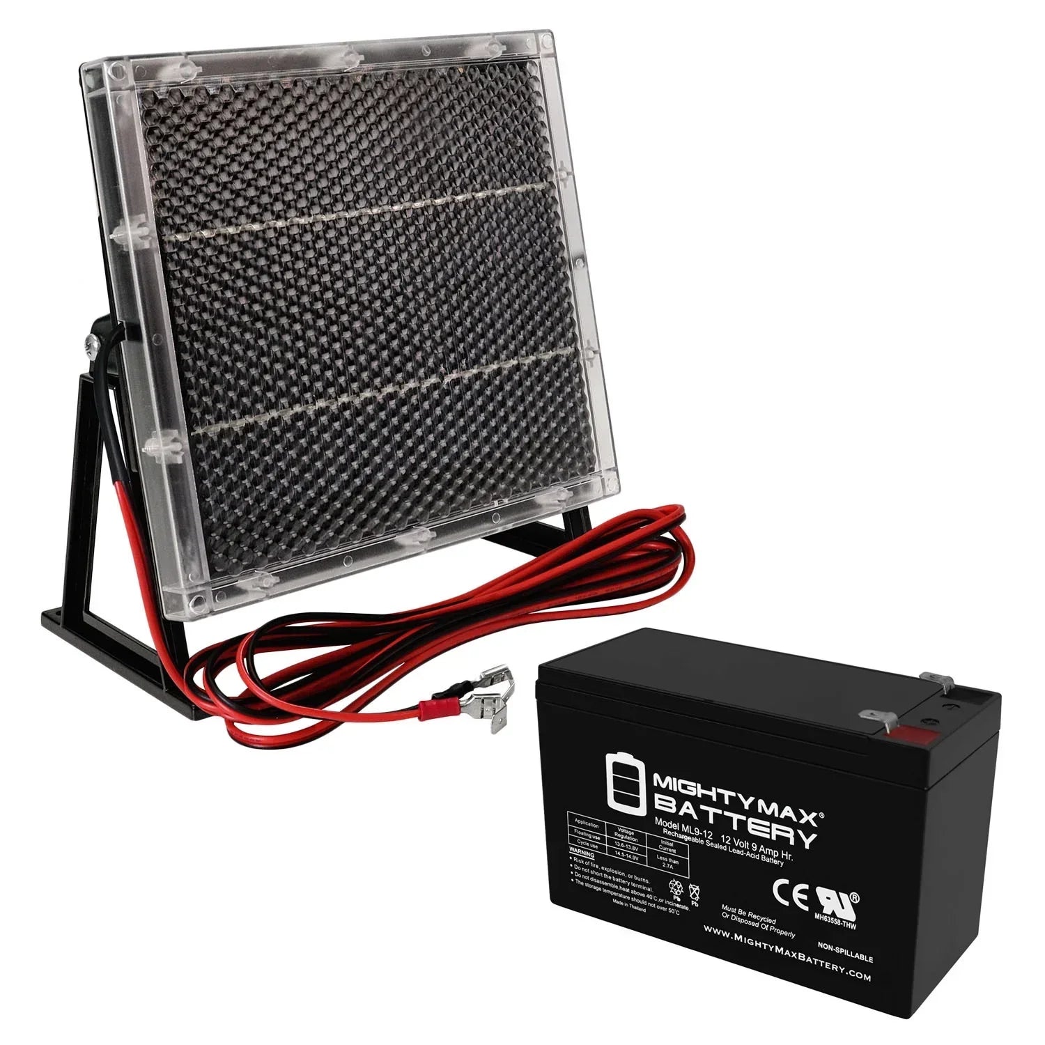 12V 9AH Replaces Sunbright 6-FM-7.0 + 12V Solar Panel Charger