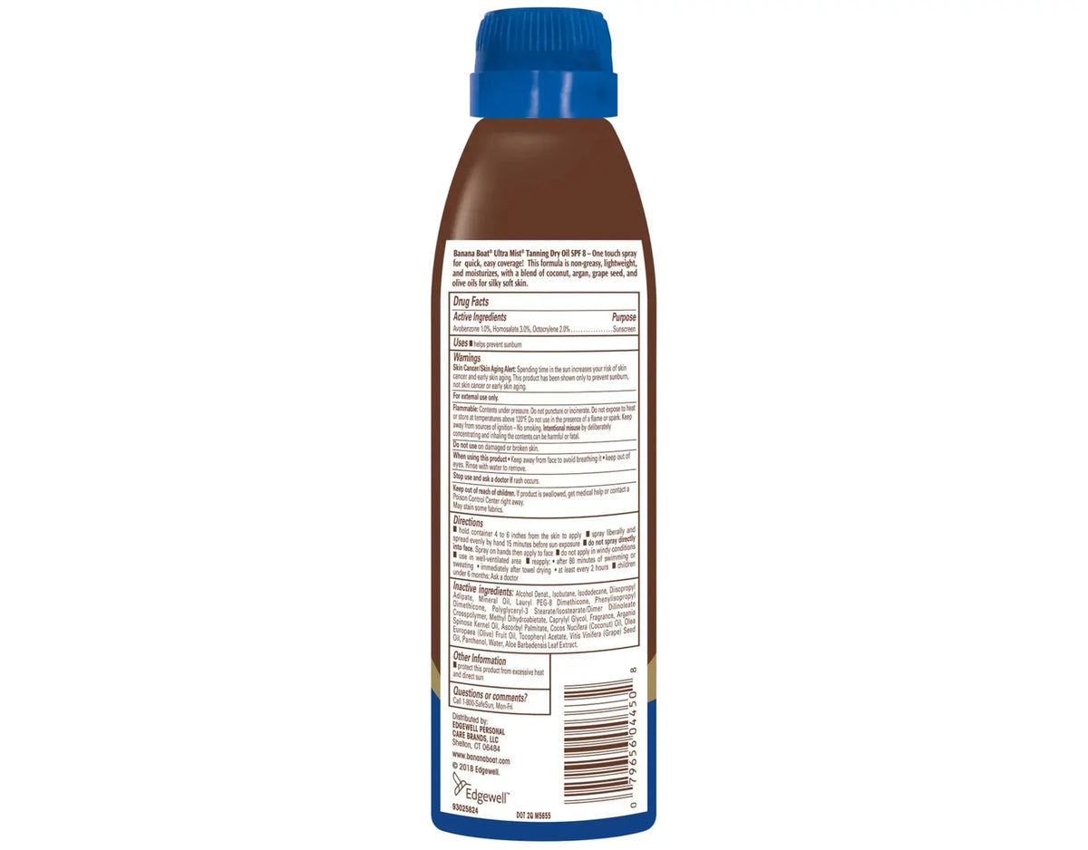 Banana Boat UltraMist Deep Tanning Dry Oil - SPF 8 (Pack of 6)