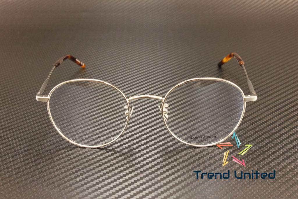SAINT LAURENT SL 237 F 002 Round Oval Panthos Metal Silver 52mm Mens Eyeglasses