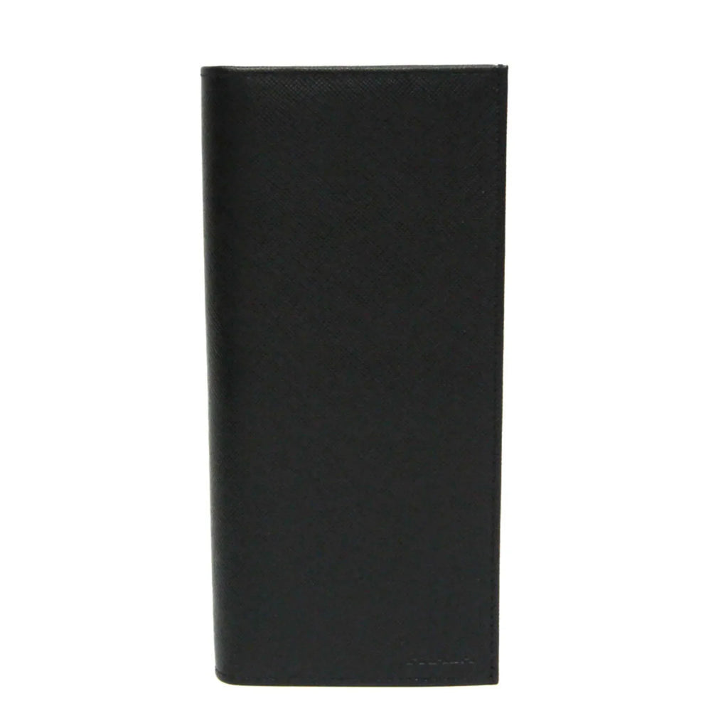 Pre-Owned Prada Saffiano 2M0836 Men's Leather Long Wallet (bi-fold) Black (Good)