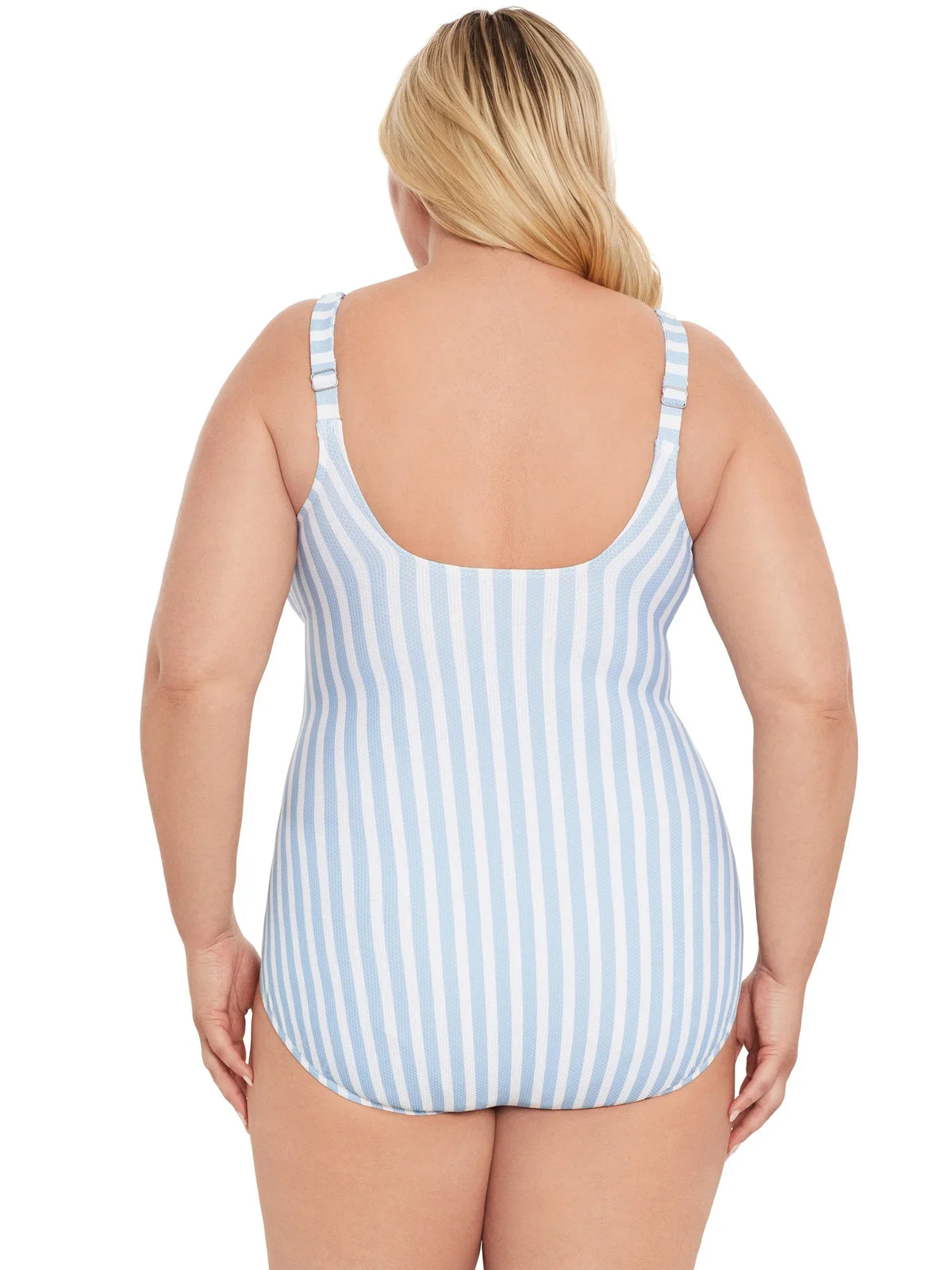 Time and Tru Women's Pique Square Neck One Piece Swimsuit, Sizes XS-3X