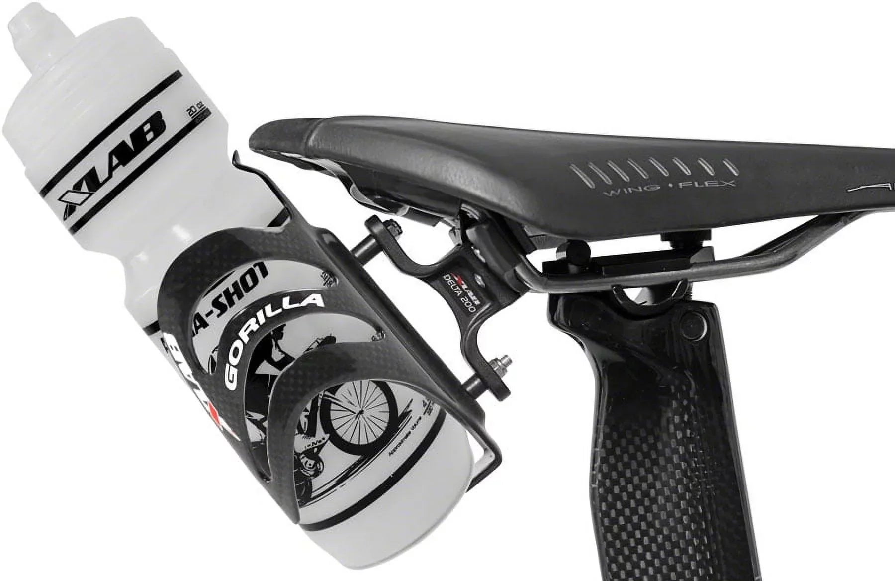 XLAB Delta 200 Rear Water Bottle Cage Black Saddle Mount Aero Bicycle Parts