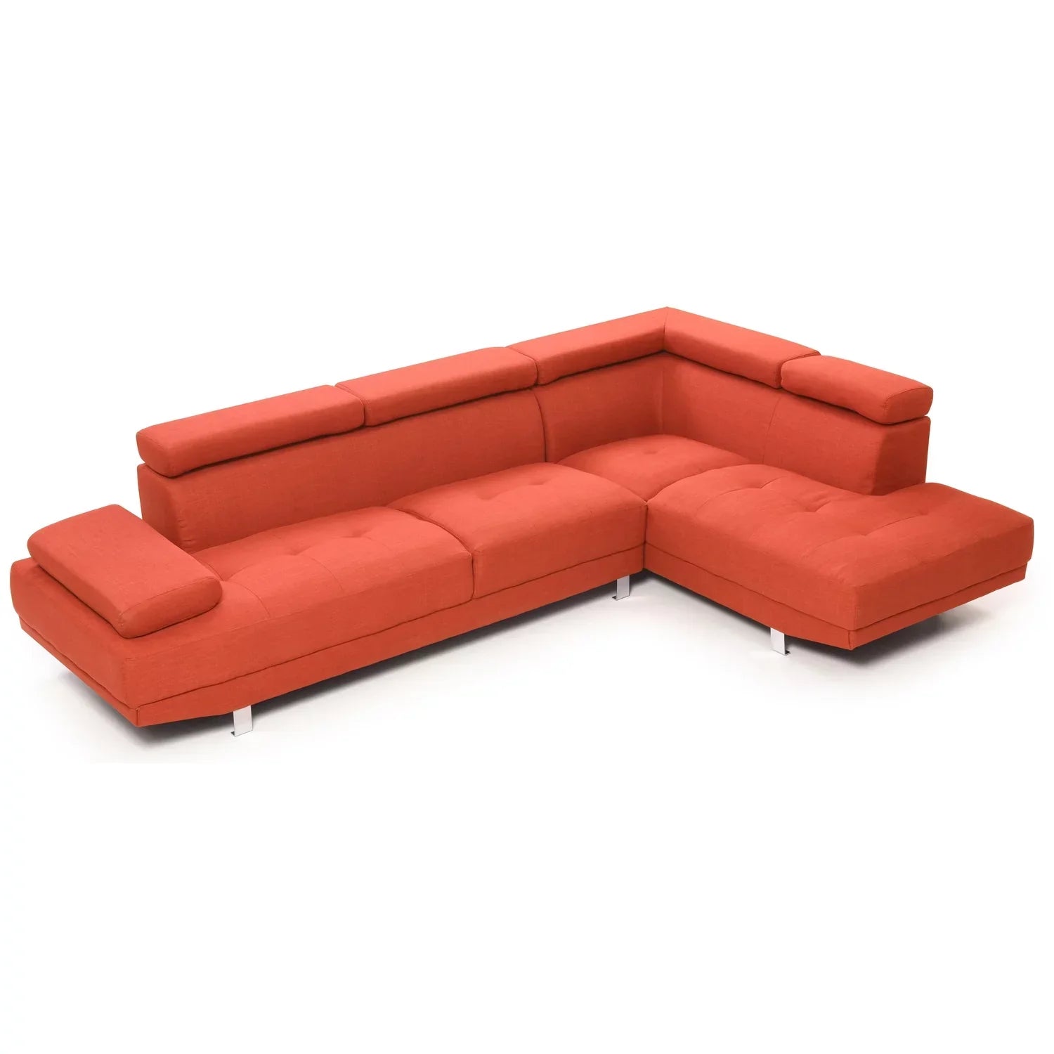 Homestock Contemporary Cool G444-SC Sectional ( 2 Boxes) , Orange