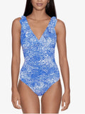 Ralph Lauren Printed Ruffled Tummy-Control One-Piece Swimsuit