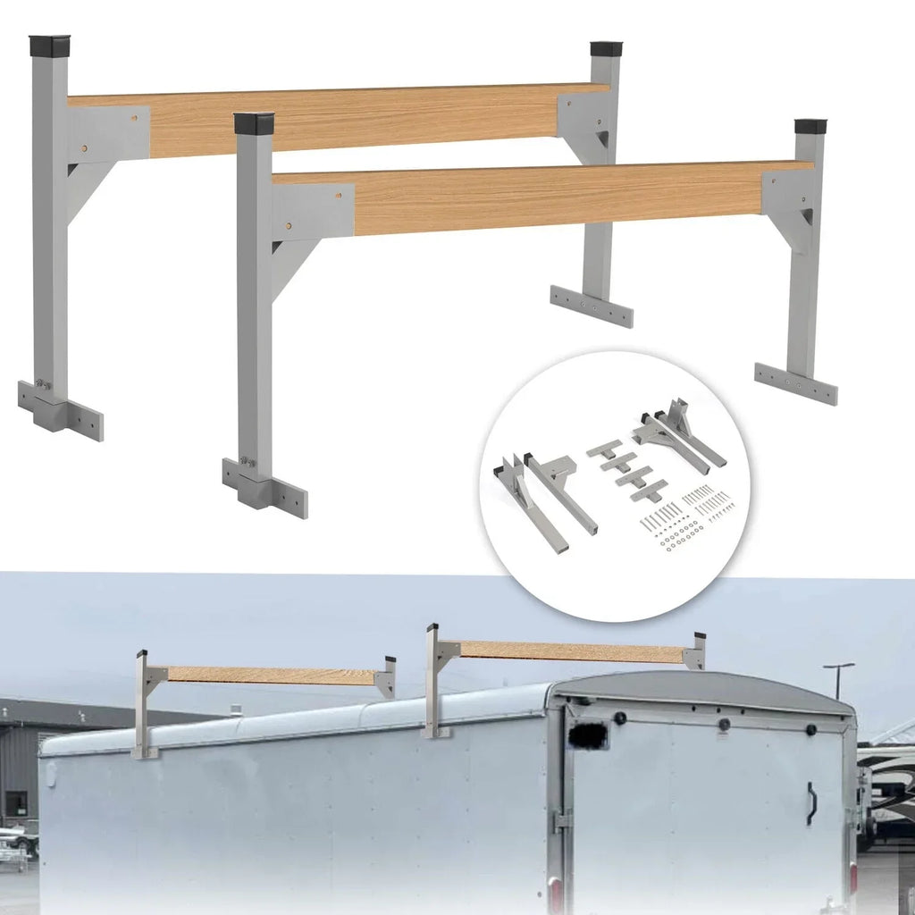 Kojem Adjustable Roof Ladder Rack Bracket Kit for Enclosed Trailers Cargo Vans