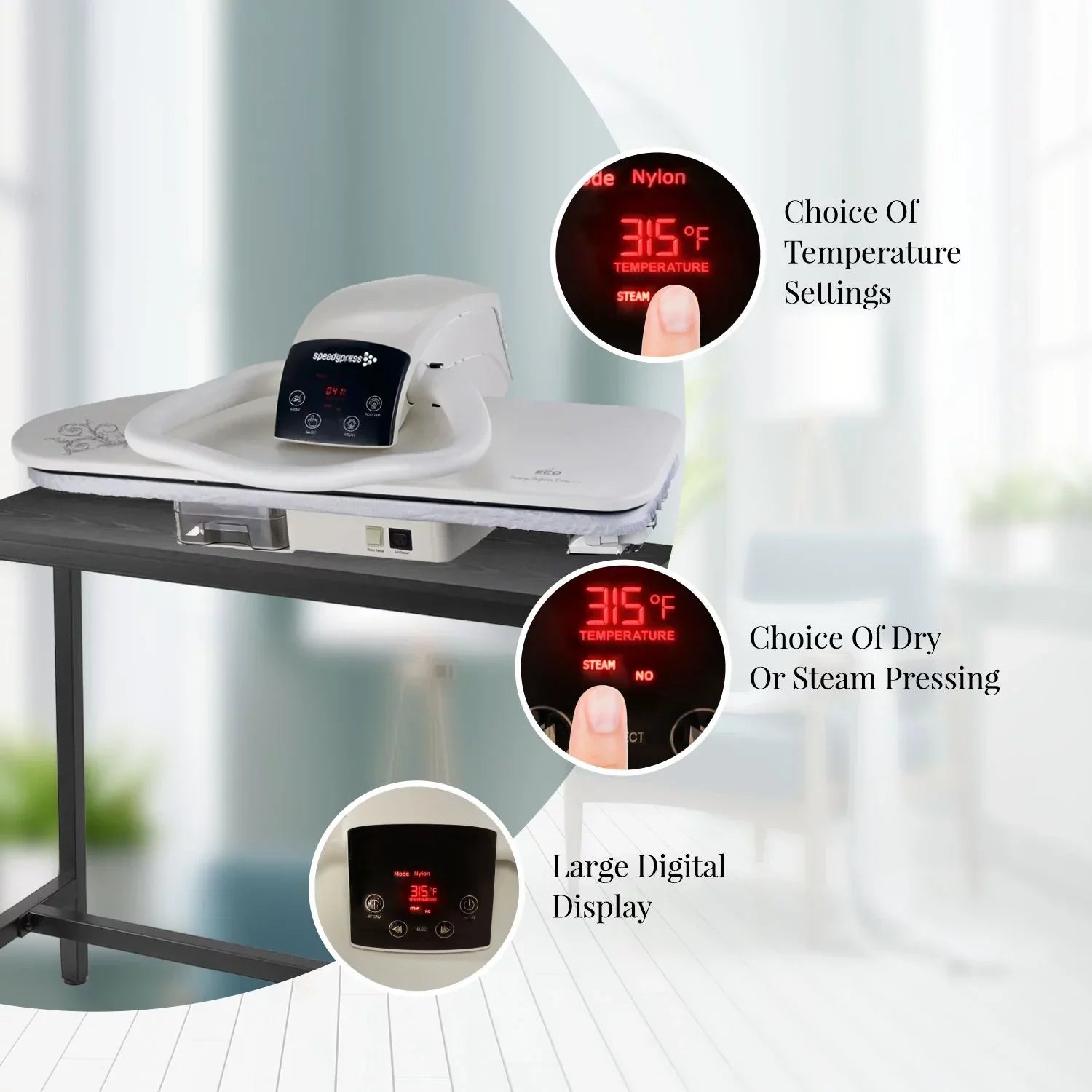SpeedyPress Digital Steam Press 100HD | Premium Extra Large 40 Inch Iron Press Machine | Easy to Use Clothes Steamer With Multiple Steam and Temperature Settings