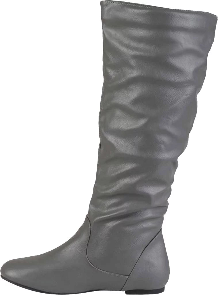 Women's Journee Collection Jayne Extra Wide Calf Knee High Slouch Boot Grey Faux Leather 7.5 M