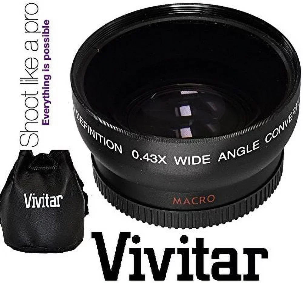 2-Pcs LENS SET PRO HD WIDE ANGLE & TELEPHOTO LENS for NIKON FM10 (52mm Compatible)