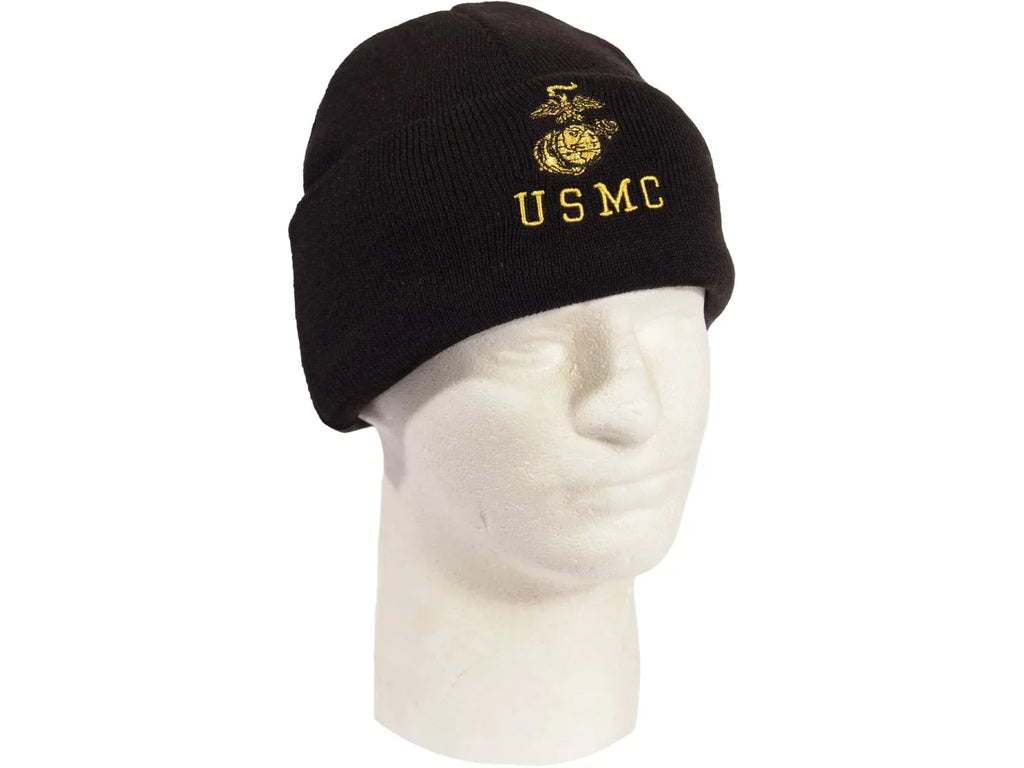 Rothco Embroidered USMC Watch Cap, Gold Eagle, Globe, & Anchor Insignia, One Siz