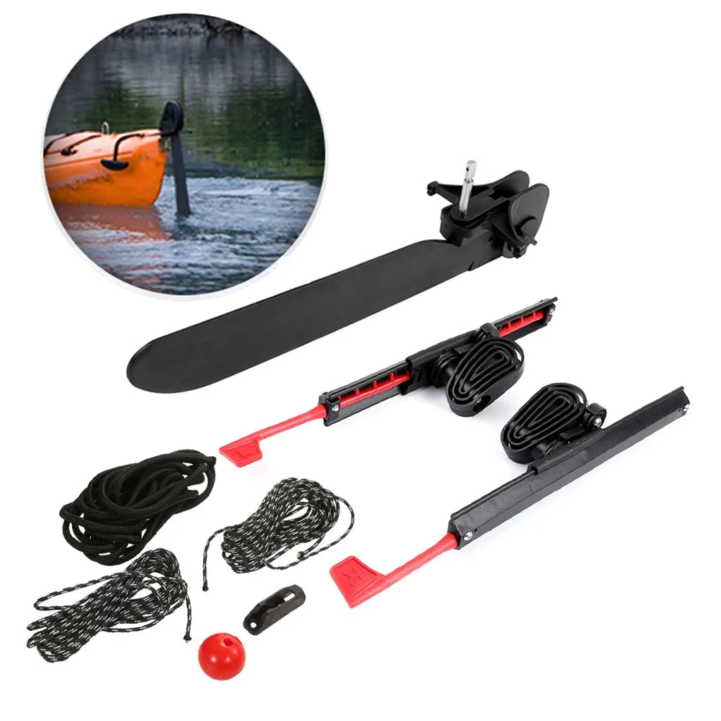 Adjustable Kayak Foot Braces Pedals & Tail Rudder Direction Steering, Kayak Rudder Kit for Kayaking, Canoe, Fishing Boat