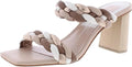 Dolce Vita Paily Natural Multi Stella Braided Straps Slip On Heeled Sandals (Natural Multi Stella, 12)