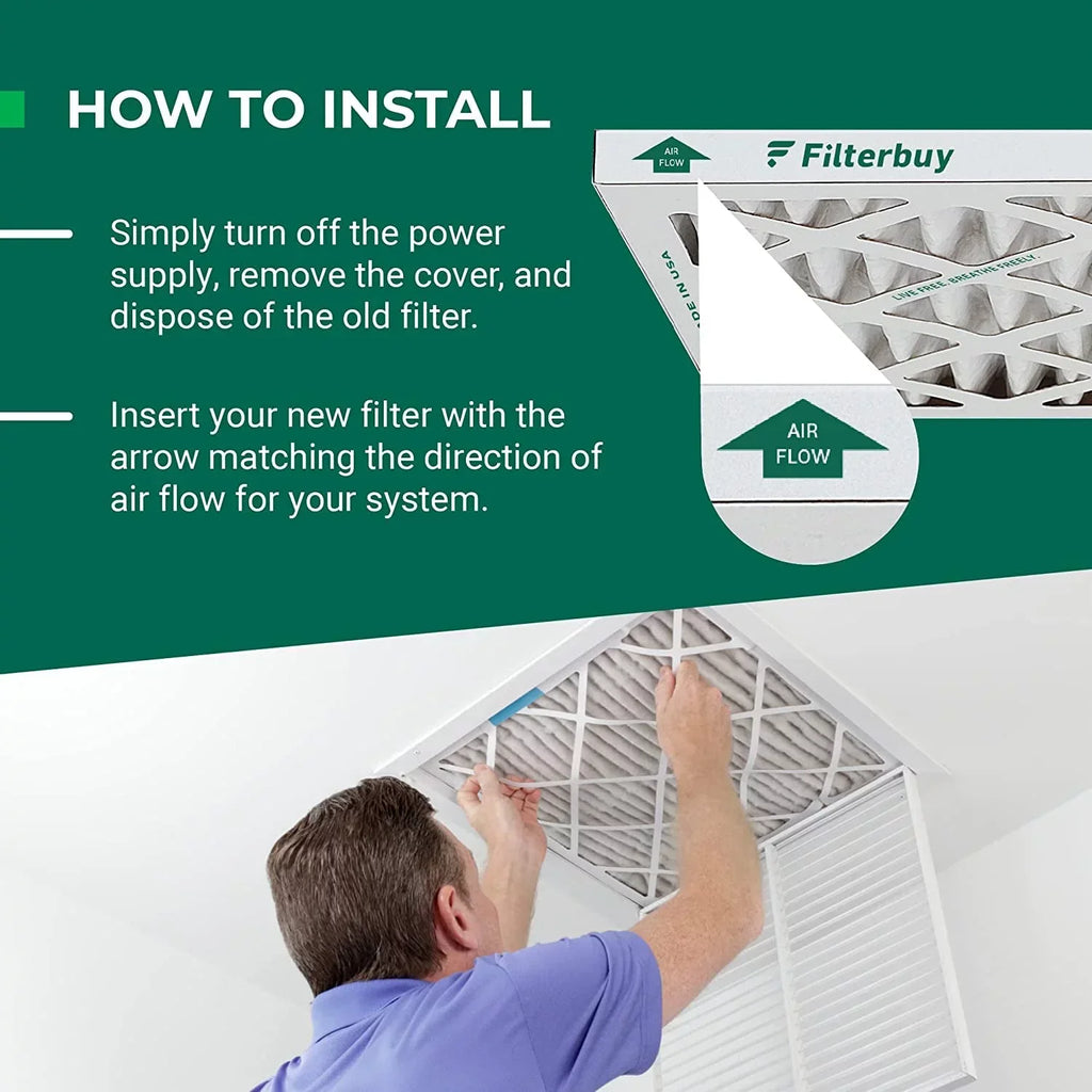 Filterbuy 25x32x1 MERV 11 Pleated HVAC AC Furnace Air Filters (3-Pack)
