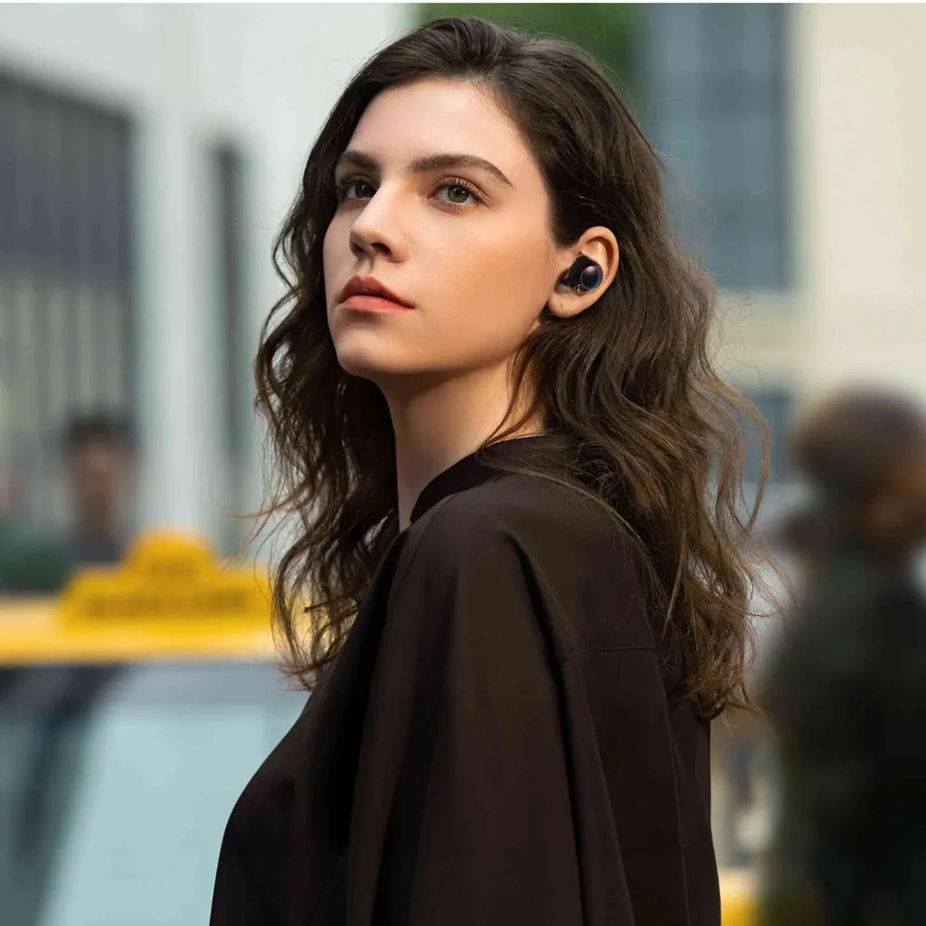 UrbanX True Wireless Bluetooth Earbuds + Charging Case, Black, Dual Connect, IPX5 Water Resistance, Bluetooth 5.2 Connection, Balanced, Bass Boost Compatible with Lenovo Tab M9