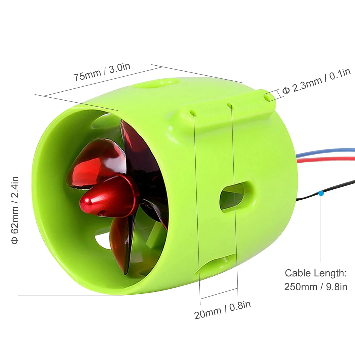 Efficient 1000KV Underwater Brushless Motor Clockwise with 4 Blade Propellers for Bait Boat Nest Ship