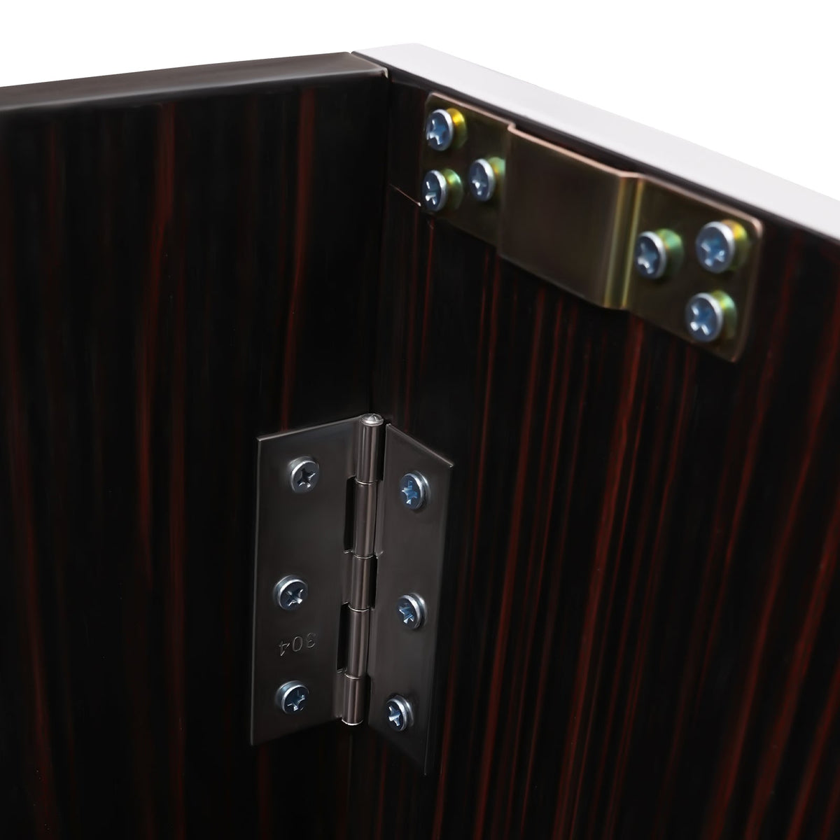 TOOL1SHOoo Portable Foldable Event bar Cabinet 19.5x47.75x42.75in Black Brown with Aluminum Edging
