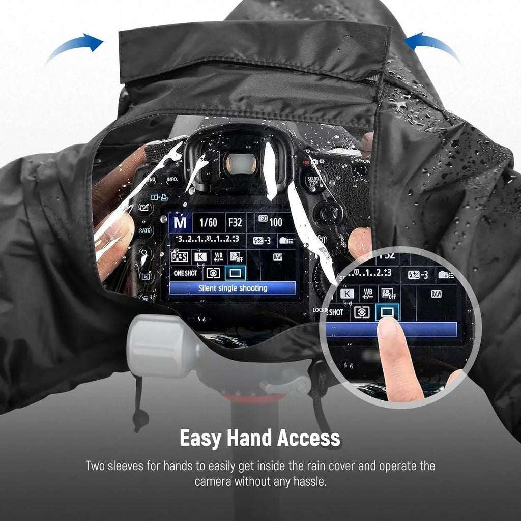 NEEWER Camera Rain Cover, Mini Size Durable Nylon Raincoat Compatible with Canon Sony Nikon DSLR Mirrorless Vlog Camera