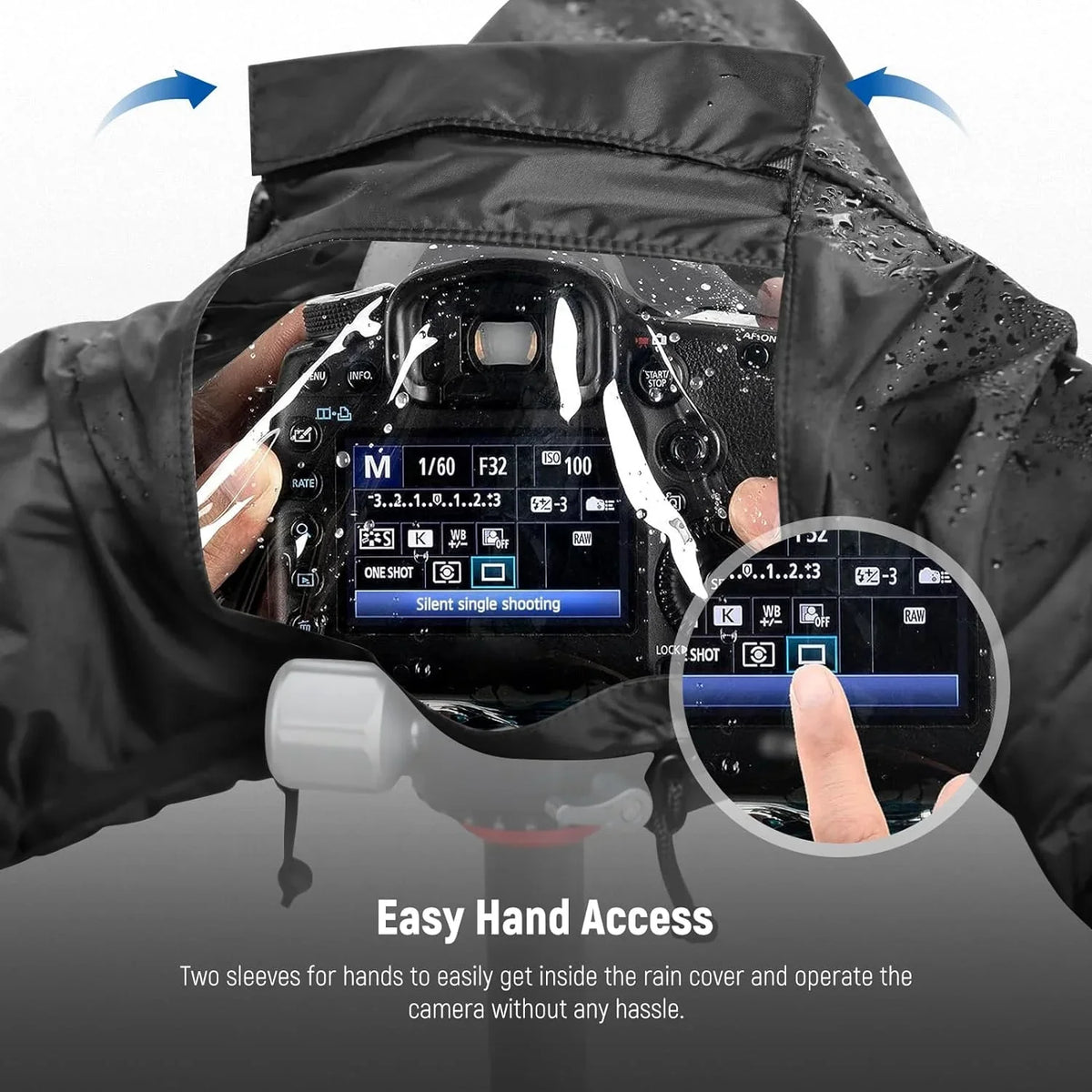 NEEWER Camera Rain Cover, Mini Size Durable Nylon Raincoat Compatible with Canon Sony Nikon DSLR Mirrorless Vlog Camera